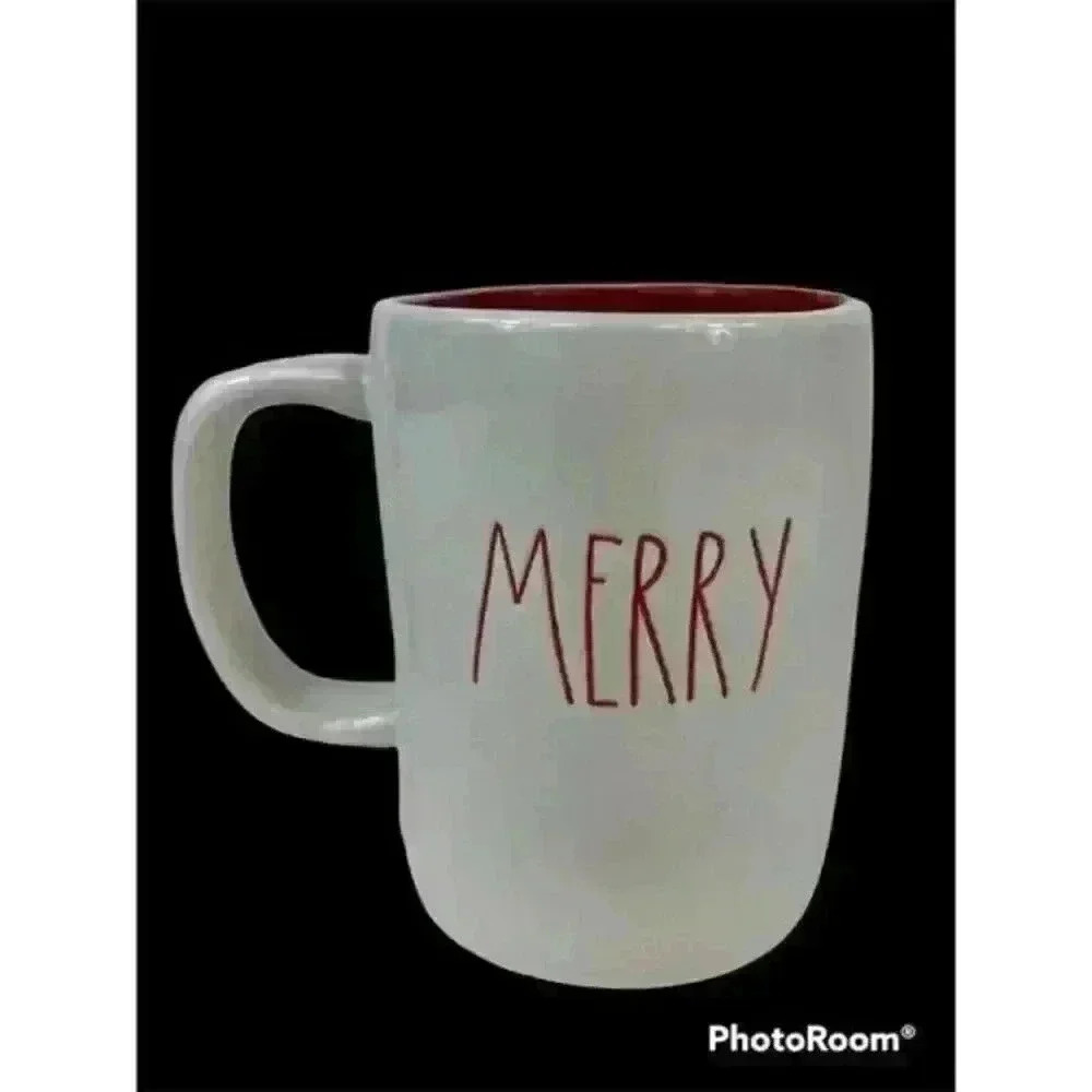 Rae Dunn MERRY CHRISTMAS Holiday Mug by Magenta Red Large Letter Farmhouse‎